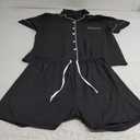 Women Pajamas Set Short Sleeve Sleepwear Button Down Sets 2 Pcs Pjs Modal Pajamas Women Loungewear XXL Black