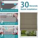 Changshade No Drill Roman Shades Cordless Blinds Blackout for Indoor Windows, Room Darkening Black Out Tension Rod No Hardware No Tools Inside Mount, Shade Size 31 Inches Wide 64 Inches High, Brown