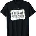 Middle School Graduation Shirts Graduate Grad Funny Gift (Small, Black)