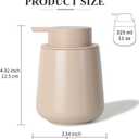 BosilunLife Hand Soap Dispenser - Ceramic Dish Soap Dispenser for Bathroom 12ounce Refillable Liquid Hand Wash Dispenser for Essential Oil, Lotion Soap, Khaki