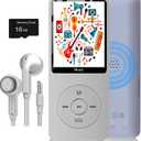 MP3 Player, Music Player with 16GB Micro SD Card, Build-in Speaker/Photo/Video Play/FM Radio/Voice Recorder/E-Book Reader, Supports up to 128GB