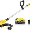 15" Cordless Weed Wacker & Edger for Dewalt 20V Battery, 4.0Ah Battery Powered Weed Eater, Brushless Motor, Fast Charger, Electric String Trimmer, Extendable Pole (Battery Included)