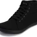 WHITIN Women's Wide High-Top Canvas Barefoot Sneakers | Minimalist Street-Ready Fit | Comfort-Forward Ankle Support Size 37