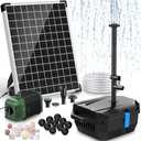 POPOSOAP Pond Filter with 20W Solar Fountain Pump, Solar Pond Filter with 280GPH Pump & Fountain Kit, Outdoor Filter Box with 6.6FT PVC Tubing, Perfect for Ponds Clean, Clear, and Add Water Features