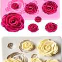 2PCS Rose Flowers silicone molds Cake Chocolate Mold wedding Cake Decorating Tools Fondant Sugarcraft Cake Molds