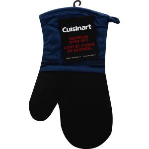 Cuisinart Gourmet Series Gridlines Oven Mitts 1-Pack , Heat Resistant up to 600°F, Soft Silicone Grip, Magnetic Cuff, Ink Blue, 7"x14"