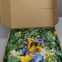 26" Large Artificial Flower Wreath for Front Door Outside – Spring Summer Wreath with Lifelike Sunflowers, Fake Blue Hydrangea Flowers for Indoor Outdoor Mantel,Window,Farmhouse,Home,Wall Decor