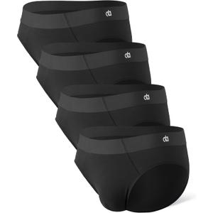 DAVID ARCHY Seamless Men's Briefs Modal Ultra Soft Breathable No Fly Support Pouch Mens Underwear Briefs 4 Pack (Medium, Black)