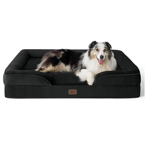 Bedsure XL Orthopedic Dog Bed for Extra Large Dogs - Washable XLarge Dog Cat Bed Waterproof, Comfort Dogs Couch Sofa with Washable Removable Cover, Pet Bed with Nonskid Bottom, Black, 42"