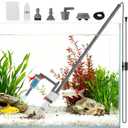 Aquarium Vacuum Gravel Cleaner, 6 in 1 30W Electric Fish Tank Cleaner with Adjustable Length, Automatic Removable Vacuum for Aquarium Change Water, Wash Sand, Water Filter and Waste Circulation