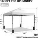 GDY 10x10 Pop Up Canopy Tent, Outdoor Gazebo with 4 Sandbags, Easy Up Canopy with 3 Adjustable Heights for Events, Parties, Camping, White.