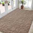 DEXI Front Door Mat Inside Entrance 36"x60", Non Slip Dirt Trapper Doormat, Low Profile Thin Entry Mat, Absorbent Easy Clean Welcome Mats for Entryway, Patio, Branch Leaf Beige