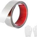 uxcell Stainless Steel Molding Trim Self Adhesive, Brushed Silver Peel and Stick Wall Molding Trim with Glove, Decorative Trim for Wall Mirror Home Decor, 1.6 Inch x 9.8 Feet