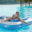 Inflatable Tanning Pool Lounger Float - Jasonwell 4 in 1 Sun Tan Tub Sunbathing Pool Lounge Raft Floatie Toys Water Filled Tanning Bed Mat Pad for Adult Blow Up Kiddie Pool Kids Ball Pit Pool (XXL)