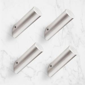 NINETREX Towel Hooks Brushed Nickel Modern Wall Hooks SUS 304 Stainless Steel Heavy Duty Hook for Bathroom Entryway Bedroom Coat Key Mudroom Garage, Wall Mounted 4 Pack