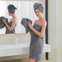 40 x 80 Inches Extra Large Bath Sheets Towels Microfiber Waffle Oversized Bath Towels for Bathroom Quick Dry Lightweight (Dark Grey, Bath sheets-2PCS)