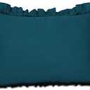 Ruffled Pillow Sham Standard 26x20 Cotton Frill Pillow Cases Shabby Chic Farmhouse Decor Pillowcase (Teal Blue)
