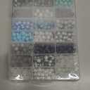 1080pcs 8mm Glass Beads 24 Color Black Bracelet Beads Round Crystal Glass Bead Marble Rosary Loose Bead for Bracelet Necklace Jewelry Making Supplies Women Men Halloween Eid Mubarak Ramadan Decoration