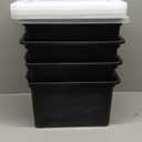 IRIS USA File Box, Plastic File Organizer with Lids for Letter/Legal File, Portable Document Box For Moving, Storage Bin with Durable and Secure Lid, Stackable Nestable BPA-Free, Black 35 Qt. 4 Pack