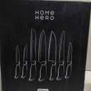 Home Hero Kitchen Knife Set - 15 PCS Black Knife Set with Block and Sharpener - Stainless Steel Knife Set - Ergonomic Handles - Includes Steak Knives Set of 6 - Knife Block Set for Kitchen
