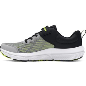 Under Armour Kids' Assert 10 Alternate Closure Shoes (12 Wide Little Kid, (102) Mod Gray/Black/High Vis Yellow)
