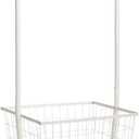 ALIMORDEN Laundry Cart with Clothes Rack, Rolling Laundry Butler with Wire Storage RackBlack (White)