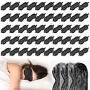 Newcotte 50 Pcs Silk Sleep Eye Mask for Sleeping Adjustable Elastic Strap Blackout Smooth Soft Eye Covers No Pressure Sleep Mask for Women and Men Comfortable Blindfolds(Black)