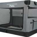 Ashfield & Harkness: Collapsible Soft Dog Crate - 42" - Gray, Sherpa Lined Mat, Durable Mesh Windows, Portable Foldable Pet Kennel, Indoor & Outdoor