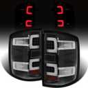 HECASA LED Pair Tail Lights Compatible with 2014-2018 Silverado 1500 2500HD 3500HD GMC Sierra 3500HD Rear Brake Tail Lamp Left & Right Clear Lens Black Housing Replacement for GM2800261 GM2801261