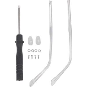 iplusmile 1 Pair Metal Glasses Replacement Temple, Clear Eyeglasses Arms Legs, Glasses Repair DIY Kit with Screw Nose Pads Screwdriver Washers (Transparent)