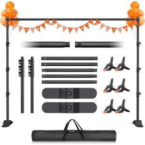 Backdrop Banner Stand 10x8ft，Adjustable Heavy Duty Photo Backdrop Stand，Step and Repeat Background Stands for Party，Photography，Wedding
