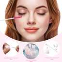 80 Pieces Disposable Mascara Brushes Tubes Set, 40 Pieces Empty Mascara Wand Tube with 40 Pieces Eyelash Brush Makeup Tool for Eyelash Extension(Pink Gold Sequins Style)