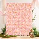 YOUMEHOME Flower Wall Backdrop Artificial Flowers - 5ftx3.74ft Flower Wall Floral Wall Panels for Wedding Backdrop - Home Party - Baby Shower Decoration (Peach)