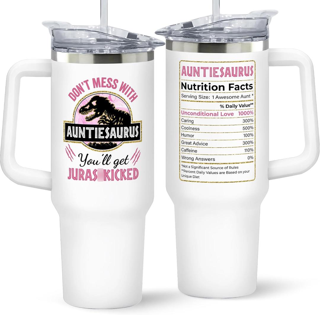Aunt Gifts from Niece, Nephew - Birthday, Mothers Day, Christmas Gifts for Aunt - Gift Ideas for Auntie, Aunty - Presents for Aunts, Promoted to Aunts - 40 Oz Stainless Steel Tumbler