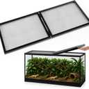 Landhoow 60 Gallon Screen Cover for Hinged Door Pet Reptile Terrarium Screen Cover Large Reptile Terrarium Fish Tank Lid with Center Hinge
