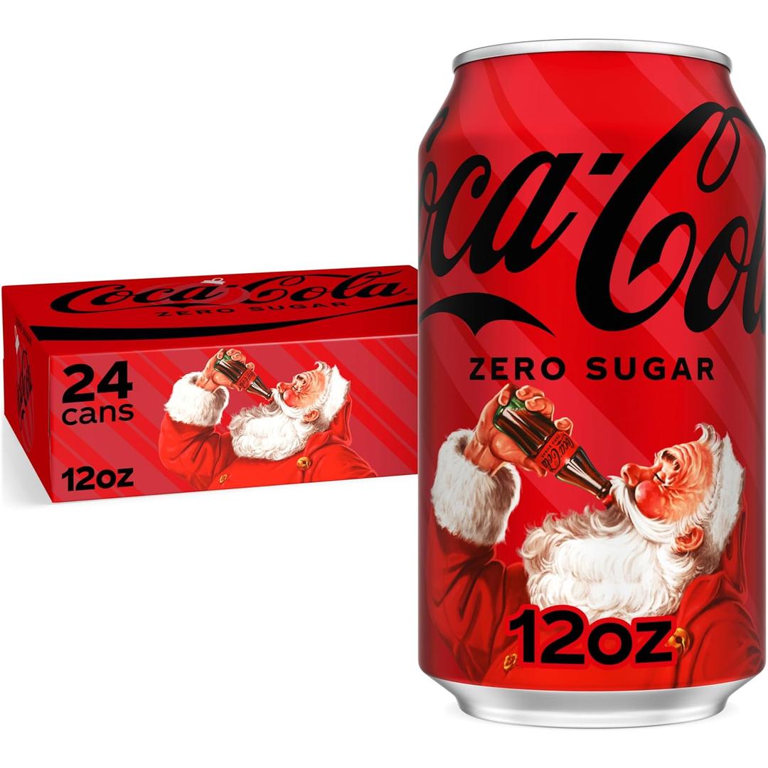 Coke Zero Sugar Cola Soda, 12 oz, 24 Pack (Package May Vary) Best Before Aug. 11, 2025