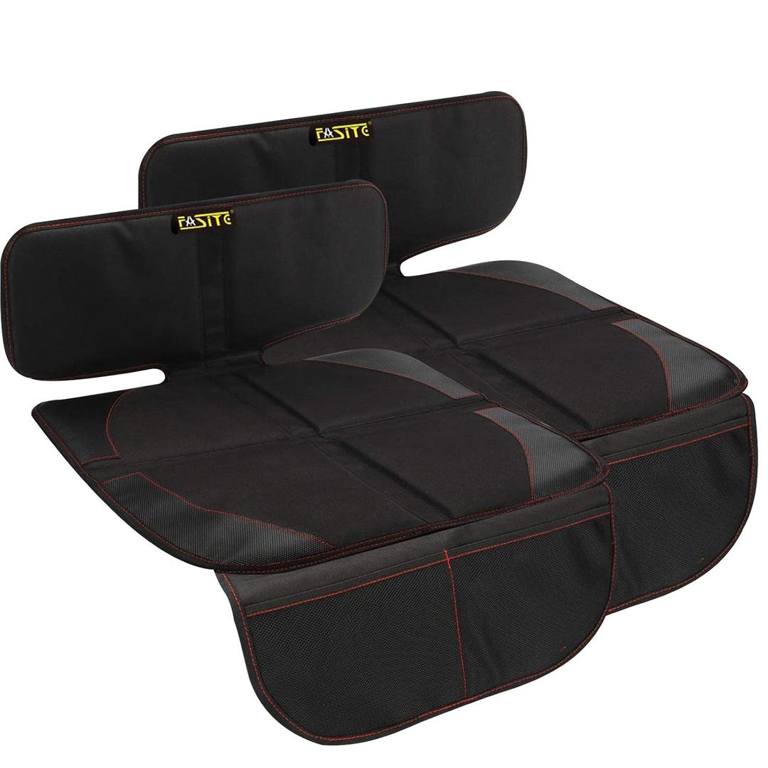 Car Seat Protector for Baby Child Car Seats - Auto Seat Cover Mat,Protective Non-Slip Waterproof Car Seat Cover Pad with Mesh Pockets (2 Pack)