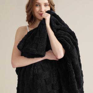 Bedsure GentleSoft King Size Blanket for Bed - Super Soft Cozy Blankets for Kids Girls, Large Fuzzy Fleece Throw for Bedroom Decor, Black,108x90 Inches