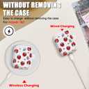 CameCosy Cute Strawberry Case for Airpods 1/2 Cover with Lovely Keychain, Cute Unique Design Women Girls Protective Shockproof Soft TPU Premium Cover for Airpods 2nd Generation