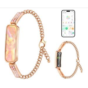 Irondance Valentines Day Gifts  Smart Bracelet for Women, Stylish Activity Fitness Trackers, 24/7 Heart Rate, HRV, Blood Oxygen &Stress Monitor, Health & Sleep Tracker for iOS & Android (Rose Gold)