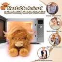Highland Cow Stuffed Animals, Microwavable Stuffed Animals Heating Pad for Cramps, Pain Stress Relief, Heatable & Coolable Lavender Scented Cow Plush Toy for Anxiety, Women Kid Bedtime Highland Cattle