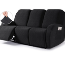 VANSOFY Recliner Cover, 3-Pieces Stretch Reclining Couch Covers with Pockets Reclining Sofa Slipcovers 3 Seater Soft Washable Furniture Protector for Dogs Cats (Black) 