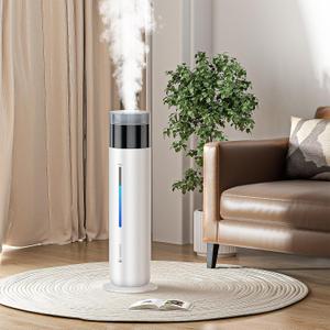 10L/2.6Gal Smart Humidifiers for Bedroom Large Room up to 600ft, 100H Runtime Cool Mist Top Fill, Ultra Quiet 30dB, Auto Control, Essential Oil Tray, Perfect for Bedroom, Office, Baby, White