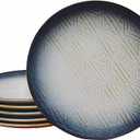 10.5 Stoneware Coupe Dinner Plates with Reactive Glaze Finish, Dishwasher Microwave Oven Safe, Ceramic and Round, Perfect for Salad, Dessert, Steak, Pasta (set of 6) (10.5" reactive glaze plates)