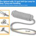 3/4" x 25' Dock Lines 4 Pack, Boat Dock Lines Double Braided with Pre-Spliced 15" Loop, Boat Rope Marine Rope High Strength Mooring for Docking Tie Down (Gray)