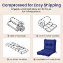 Geetery Outdoor Chair Cushions Set of 4 High Back Patio Furniture Replacement Seat Pads with Ties 42x21x4 for Lawn Porch Wicker Rocking Dining Chairs Weather Resistant Fade Resistant(Navy Blue)