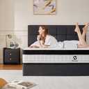 Queen Mattress,12 Inch Queen Size Hybrid Mattress in a Box, Upgraded Memory Foam & Independent Pocket Spring - Zoned Support, Soft and Comfortable, Pressure Relief, CertiPUR-US Certified