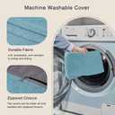 OVOV Bar Stool Cushions Rectangle Saddle Stool Cushion Set of 2 Light Blue, 18"L x 9.5"W