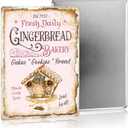 Pink Christmas Decor Gingerbread Christmas Decor Vintage Bakery Sign For Living Room Kitchen Home 812 Inches Tin Sign (Cakes)