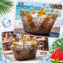 Patelai 6 Pcs Plastic Ice Buckets with Handles,7 Liter,Black Clear (EXP 01/01/27)
